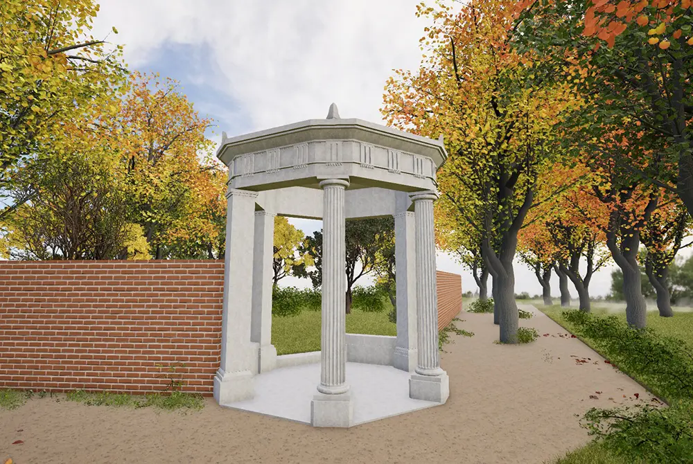 Planungsbild Denkmalgerechte Rekonstruktion Ecktempel im Tempelgarten Neuruppin