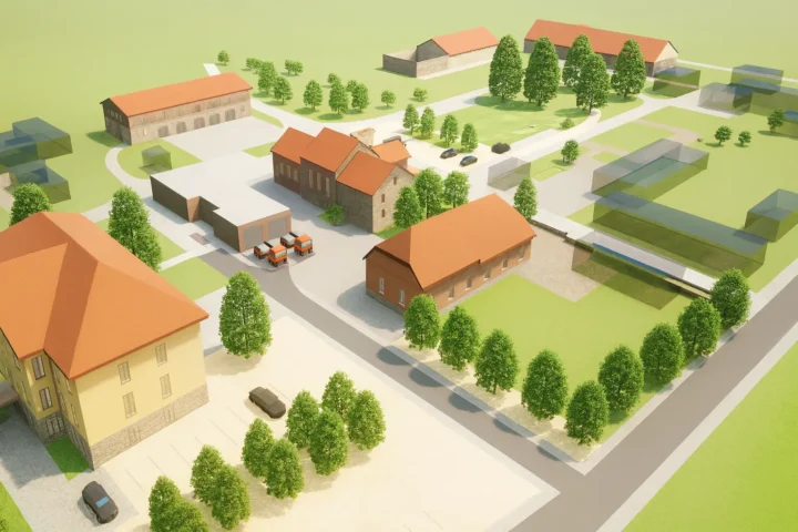 Skizze Neugestaltung Gutsanlage Garzau-Garzin