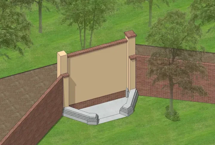 Skizze Denkmalgerechte Rekonstruktion Ecktempel im Tempelgarten Neuruppin Detail