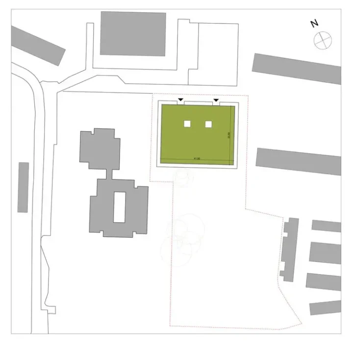 Skizze Schulerweiterungsbau in Wittenberge Übersicht