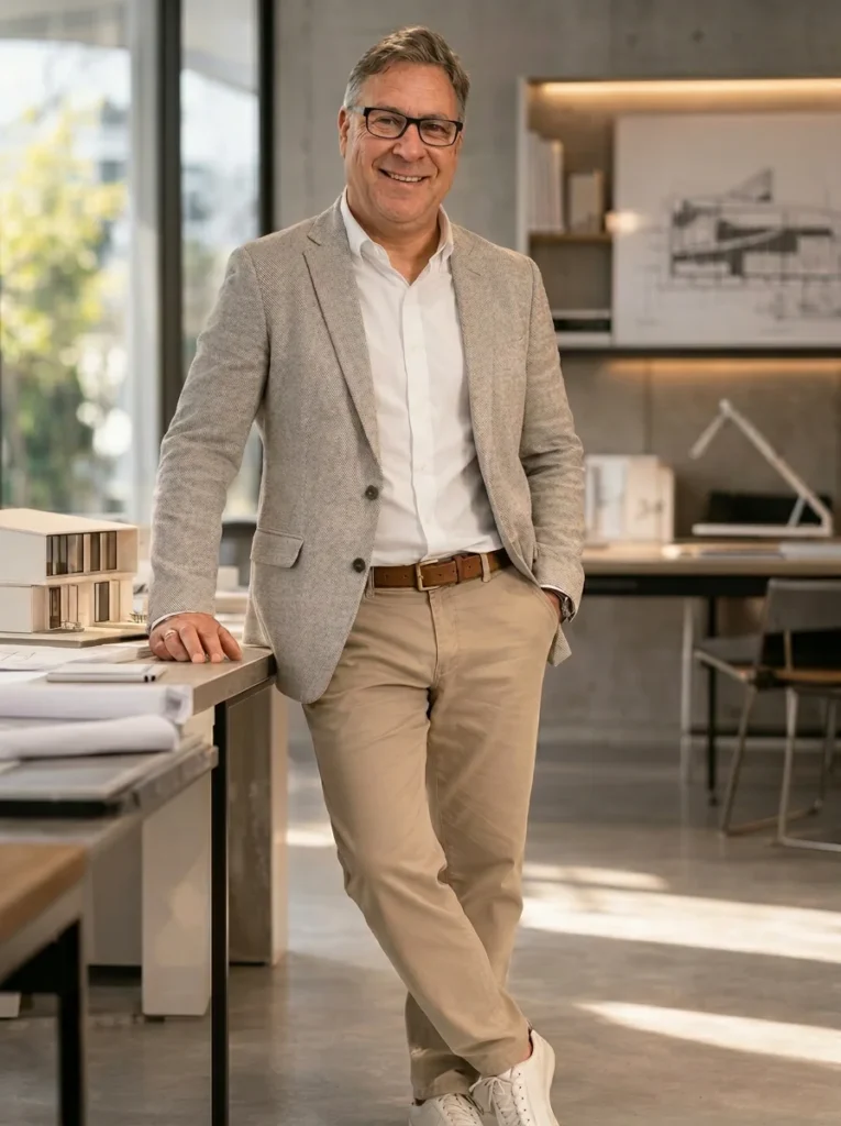 Archtitekt Martin Peters aus Berlin im Büro